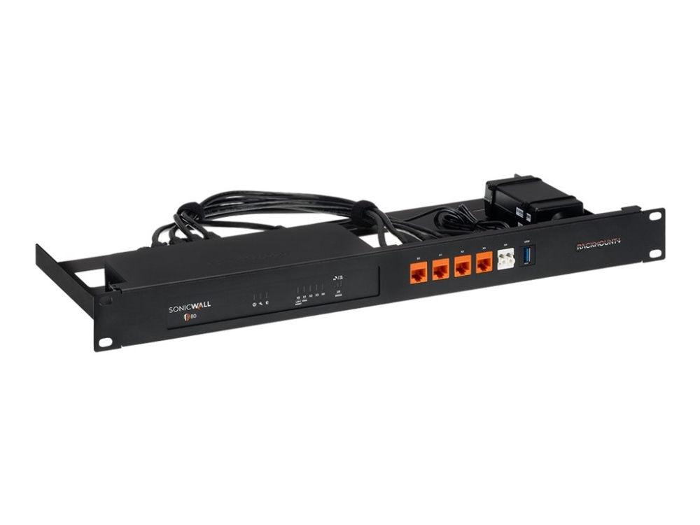 Rackmount.It Rm-Sw-T14 - Monteringspakke For Netværksudstyr - Stativmonterbar - Jet Black - 1U - 19" - For Sonicwall Tz80