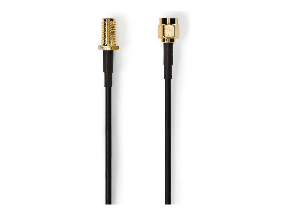 Nedis - Antennenkabel - Rp-Sma-Stecker Auf Rp-Sma-Buchse - 5 M - Einfach Geschirmt - Schwarz