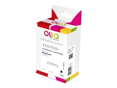 Owa - 50 Ml - Høj Kapacitet - Sort - Kompatibel - Genproduceret - Blækpatron (Alternativ Til: Brother Lc-229Xlvalbpdr) - For Brother Mfc-J5320dw, Mfc