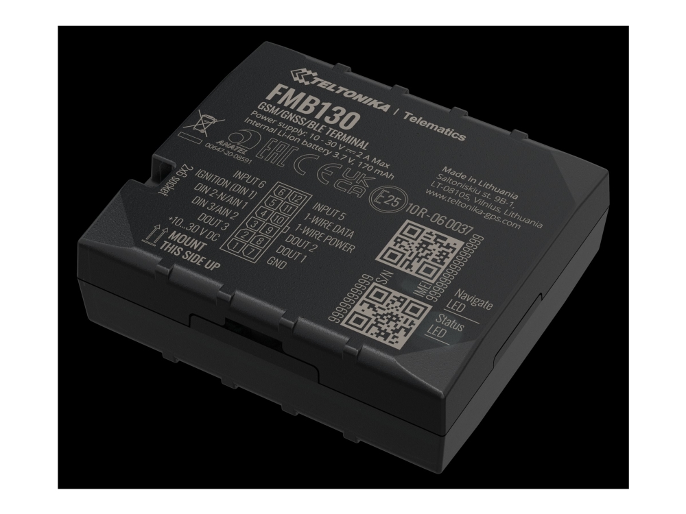 Teltonika Fmb130 - Gps/Glonass/Galileo/Beidou/Qzss-Sporingsenhed - 128 Mb