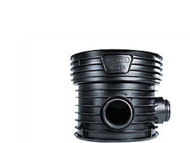 Rense-inspbrønd 600-200mm T3-4 - lige gennemløb og tilløb 90gr. for glat rør. Wavin PP