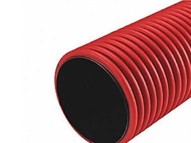 Kabelrør 110/94mm DV 6m SN6 - Rød. Udv. HDPE / indv. LDPE m/træktråd. Pipelife - (6 meter)