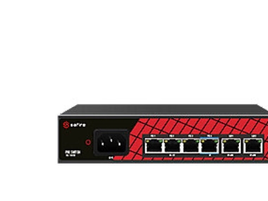 Safire 4 Port PoE Switch, - 60W, 3x30W PoE +1x60W PoE +2xUplink, WatchDog