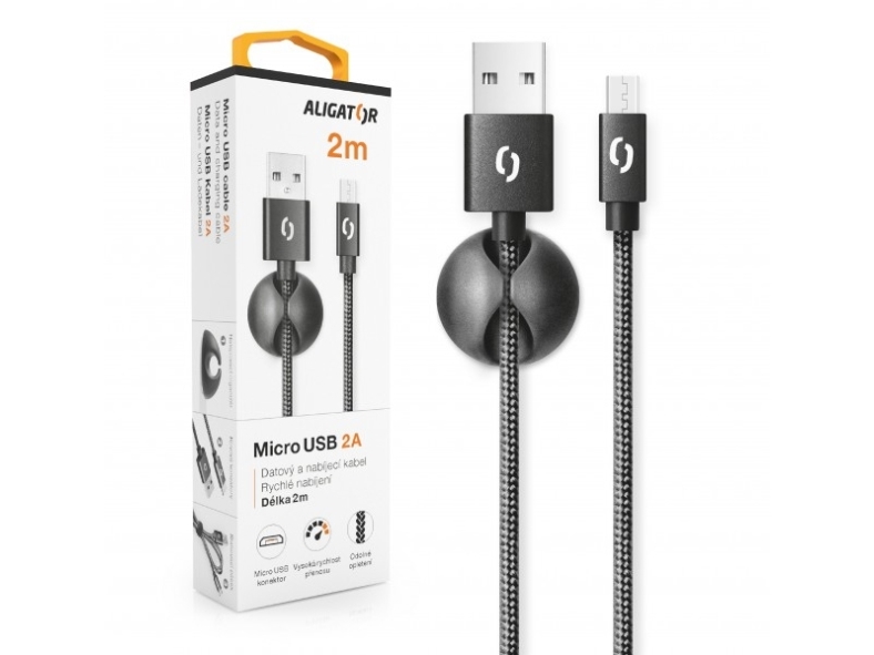 Alligator Datkp16 Usb-Kabel 2 M Usb A Micro-Usb B Sort