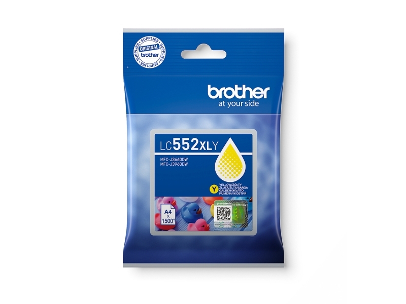 Brother Lc552xly, Gelb, Pigmenttinte, 1 Stück, 1500 Seiten, Einzelpackung
