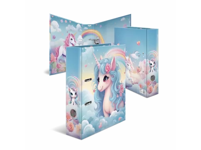 Herma Motiv-Ordner A4 Happy Unicorns, A4, Karton, Mehrfarbig, 7 Cm, Leiter, 1 Stück(E)