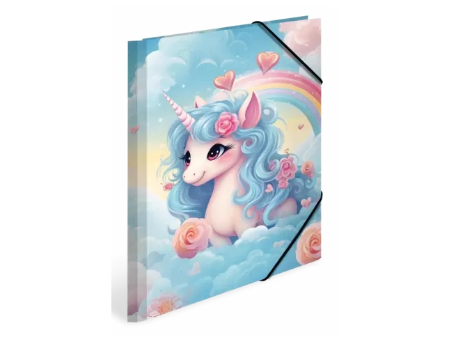 Herma Sammelmappe A4 Karton Happy Unicorns, Klappenordner, A4, Karton, Mehrfarbig, Gummiband, 1 Stück(E)