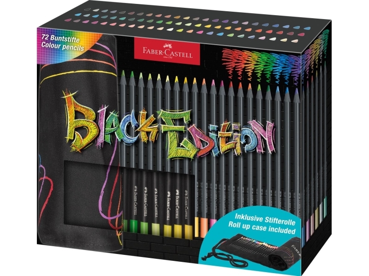 Faber-Castell Black Edition Buntstifte Farblich Sortiert, 72 Stück (116418)