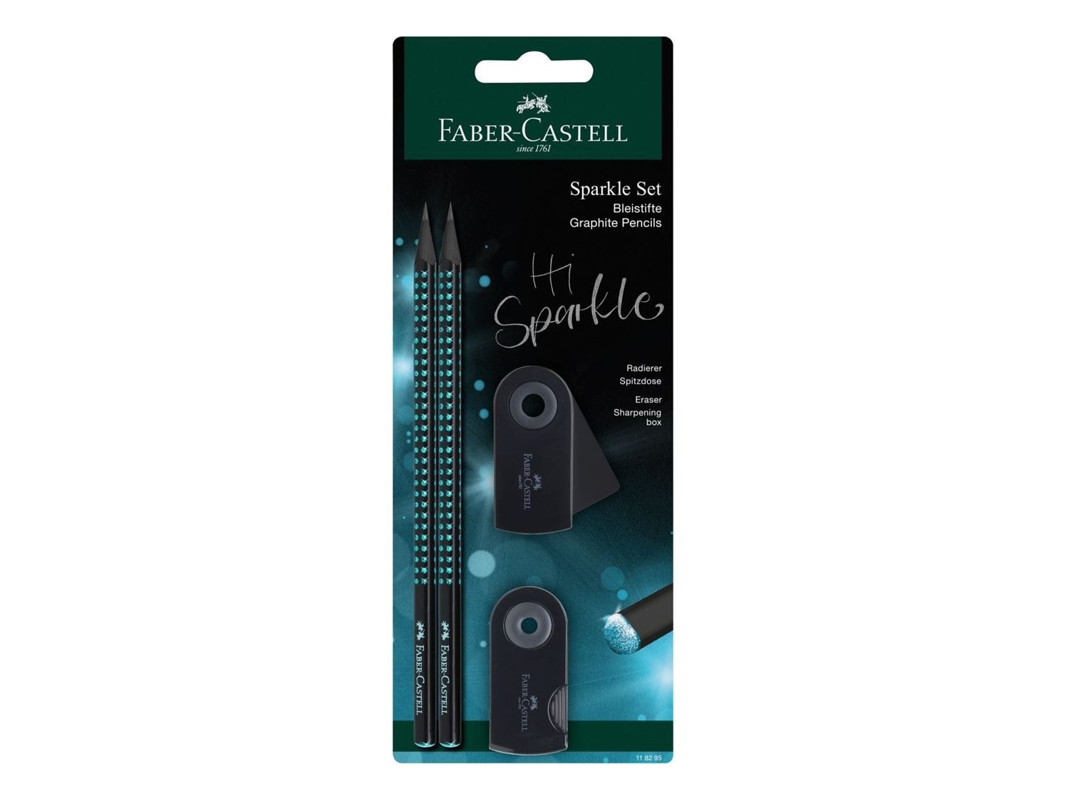 Faber-Castell 118295, B, Schwarz, Blau, Box, 2 Stück(E), Deutschland, Pvc |