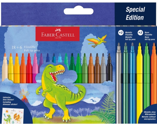 Faber-Castell 554222, 24 farver, Flerfarvet, Flerfarvet, Vandbaseret blæk, Kina, Voksne & børn