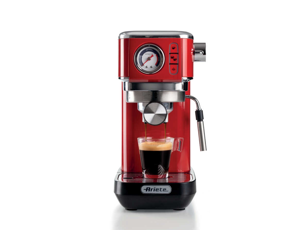 Ariete Moderna Line 1381/33, Espressomaskine, 1,1 L, Kaffekapsel, Malet Kaffe, 1300 W, Rød
