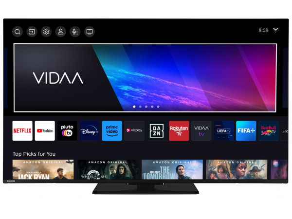 Toshiba 65Qv3463dg, 165,1 Cm (65"), 3840 X 2160 Pixel, Qled, Smart-Tv, Wlan, Schwarz