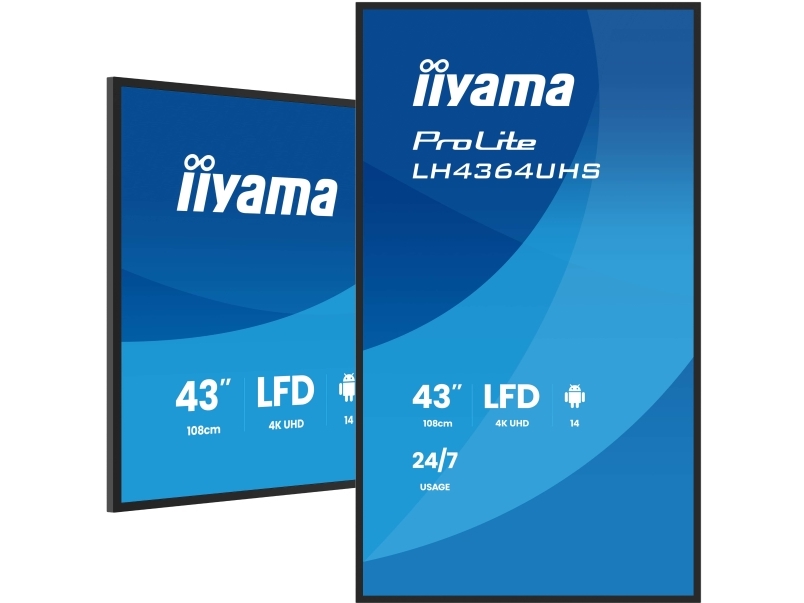 Iiyama Lh4364uhs-B1ag Signage Display Digital Signage Flachbildschirm 109,2 Cm (43&Quot) Led Wi-Fi 500 Cd/M² 4K Ultra Hd Schwarz Android 24/7