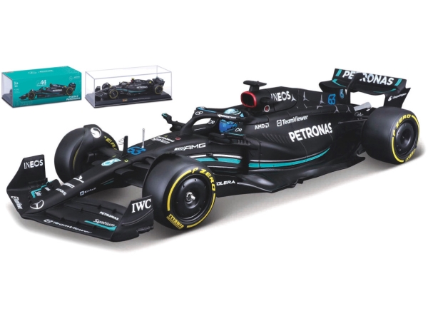 Bburago Mercedes-Amg Petronas Formula One Team F1, Sportsbil Model, Formonterede, 1:24, Mercedes Amg F1 W14 E, Ethvert Køn, Metal, Plast