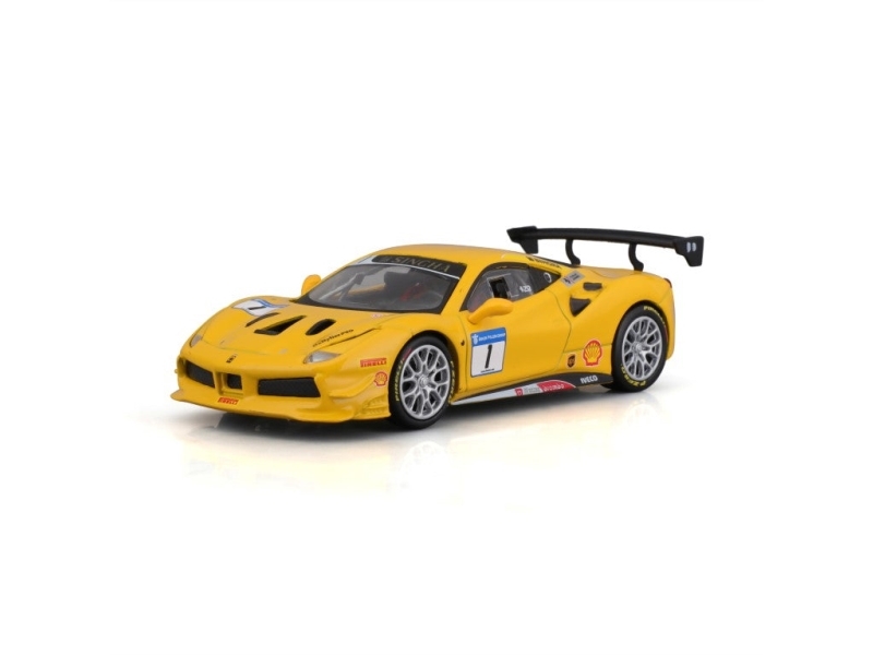 Bburago Ferrari 488 Challenge, Sportsbil Model, Formonterede, 1:43, Ferrari 488 Challenge, Ethvert Køn, Metal, Plast