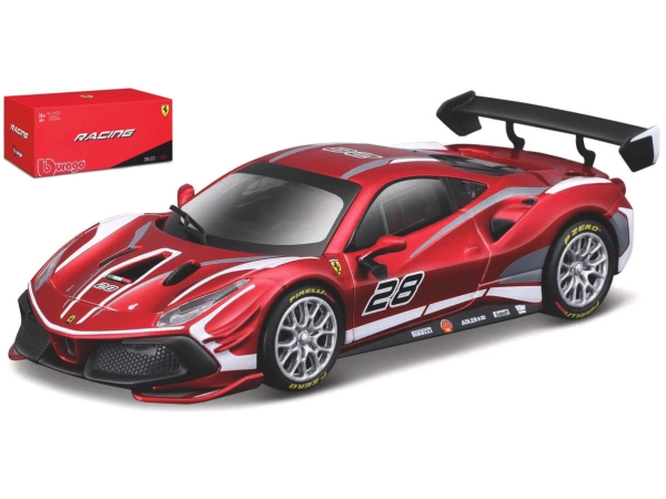 BBURAGO Ferrari 488 Challenge Evo, Sportsbil model, Formonterede, 1:43, Ferrari 488 Challenge Evo, Ethvert køn, Metal, Plast