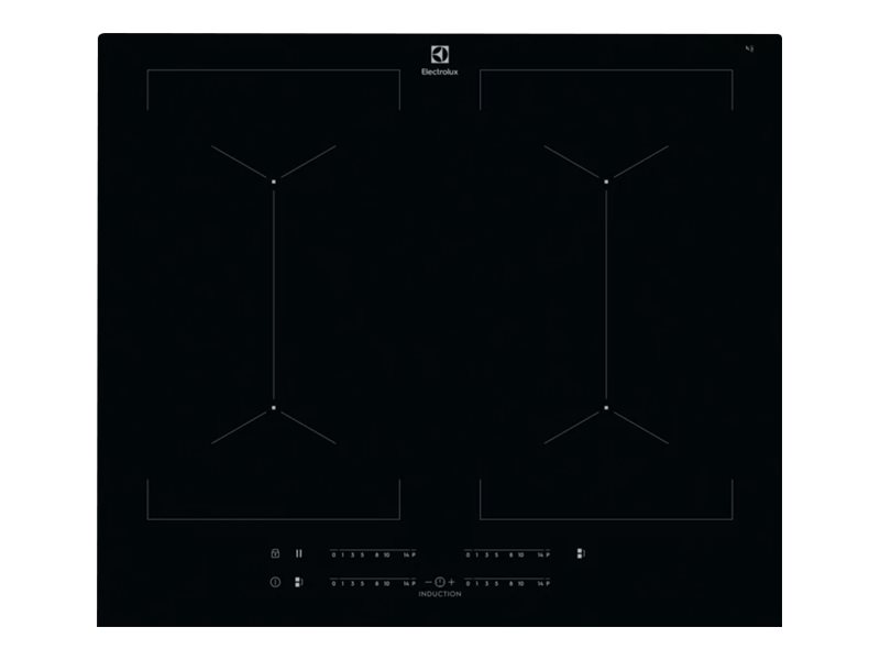 Electrolux Eiv644 - Induktions Kogeplade - 4 Plader - Niche - Bredde: 56 Cm - Dybde: 49 Cm - Rammeløs - Sort