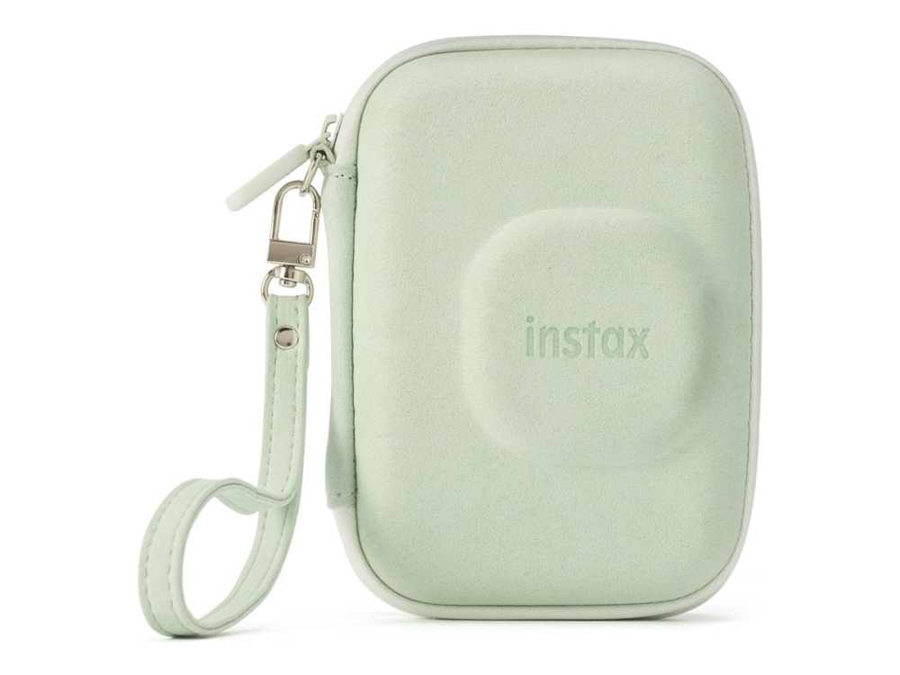 Fujifilm Instax - Taske Til Omgående Kamera - Ruskind - Matcha-Grøn - For Instax Mini