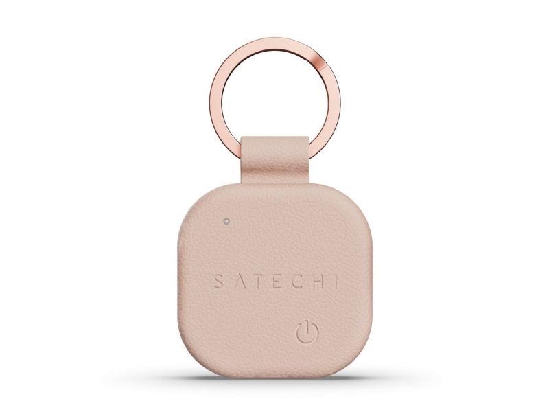 Satechi Findall Nøglering - Nøglering I Vegansk Læder Med Lokalisator, Der Er Kompatibel Med Apple Find My (Ørkenrose)