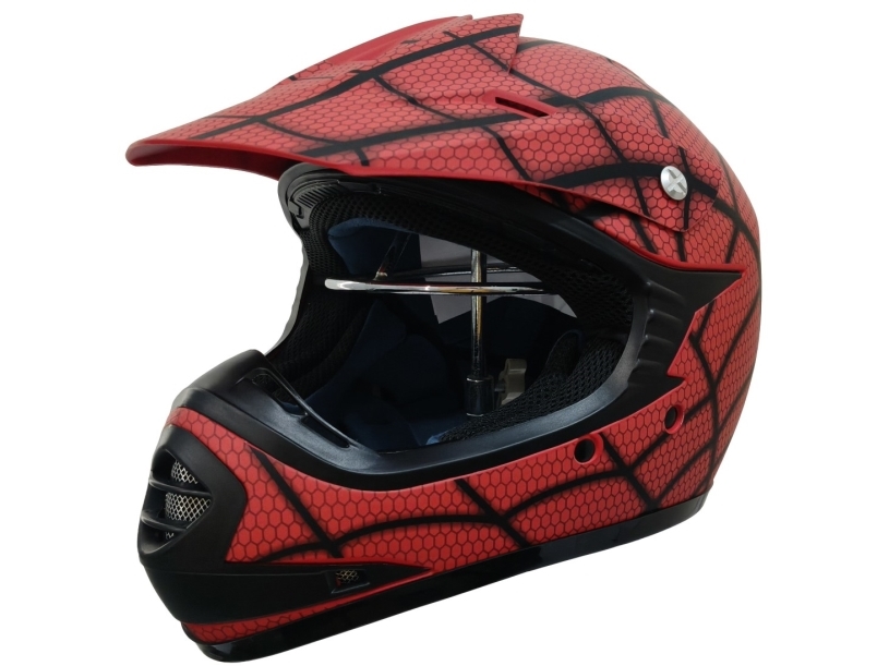 Kids Crosser hjälm SpiderRed storlek M | Utomhusleksaker - Gå / Löpande fordon - Hjälmar | GameStuff