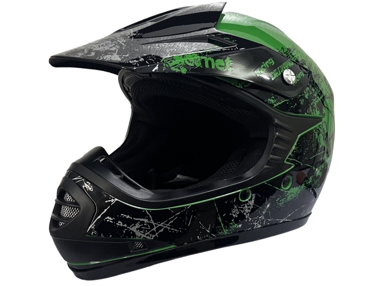 Børne Crosser Hjelm Phantom Green str. L | Utomhusleksaker - Gå / Löpande fordon - Hjälmar | GameStuff