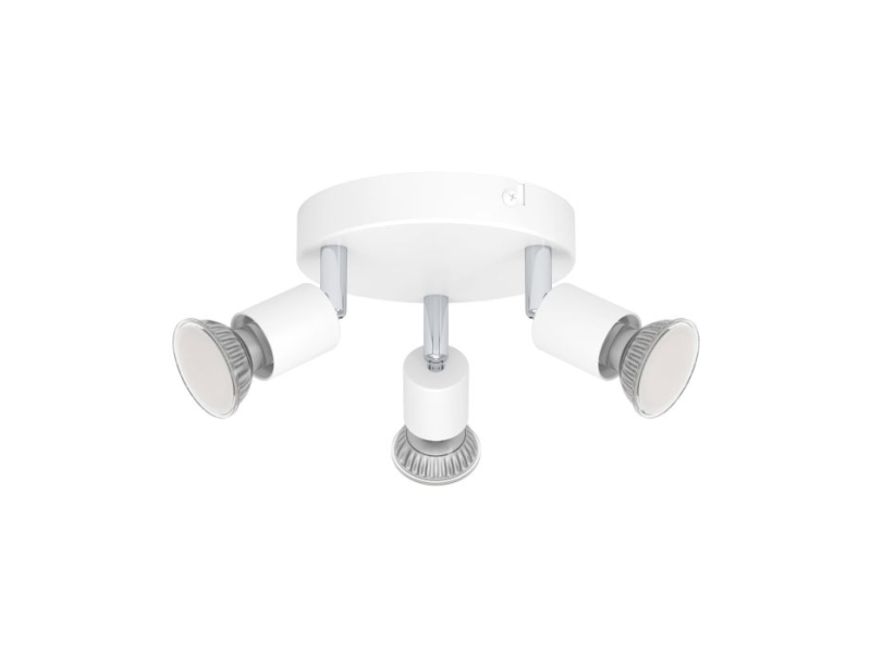 EGLO Stecci - E, Skena för spotlight, GU10, 3 lampor, LED, 220-240 V, Vit | Belysning - Inomhusbelysning - Inbyggd spotlight | GameStuff