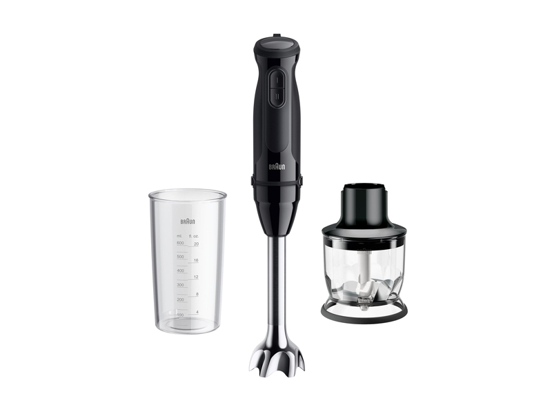 Braun MultiQuick 3 MQ30201M Stavmikser, Stav Mikser, 0,6 l, 900 W, Svart, Satin Stål