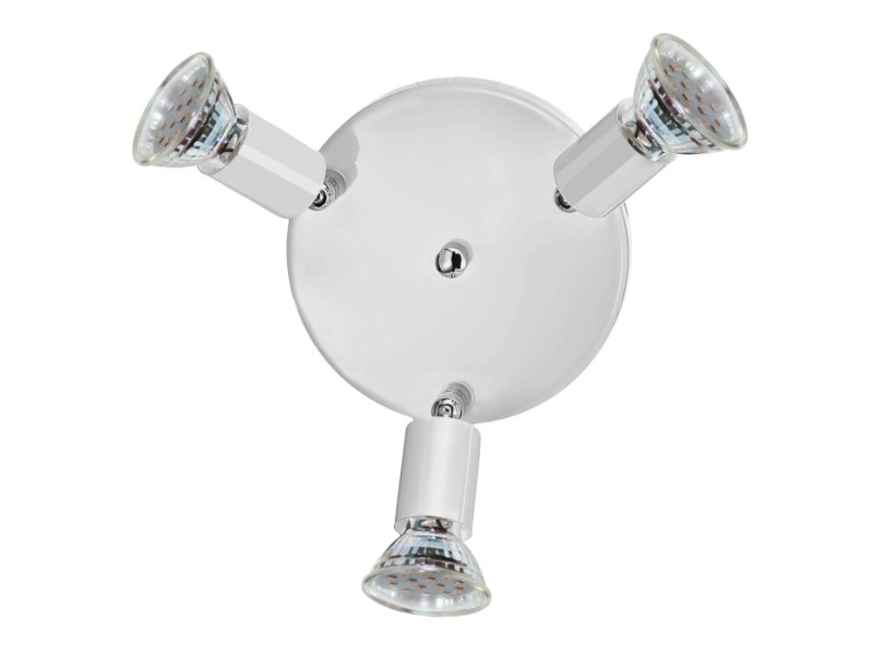 EGLO MINI Spot, Skena för spotlight, GU10, 3 lampor, LED, 3000 K, Silver | Belysning - Inomhusbelysning - Inbyggd spotlight | GameStuff