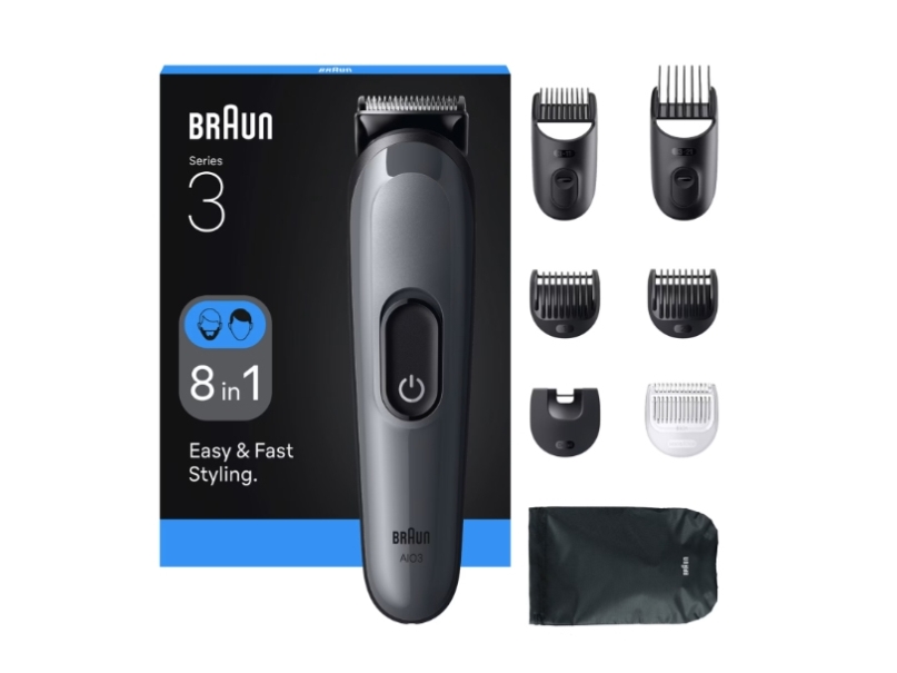 Braun Aio3540, Schwarz, Grau, 0,5 Mm, 2,1 Cm, Bart, Ohr, Augenbraue, Gesicht, Schnurrbart, Nase, Akku, 50 Min