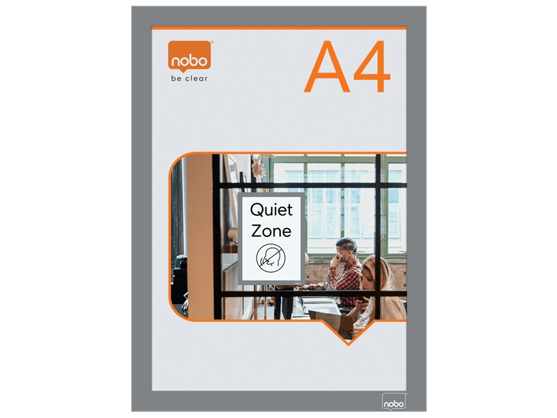 Nobo Självhäftande Magnetisk Affischram A4, Silver, A4, Silver, Stående / Liggande, 235 mm, 5 mm, 325 mm | Papper & Emballage - Skyltning - Förvaringsskåp och informationsbrädor | GameStuff