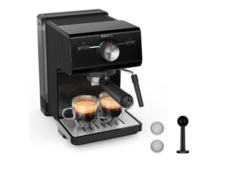 Krups Authentic Xp381810, Espressomaschine, 2 L, Gemahlener Kaffee, Schwarz