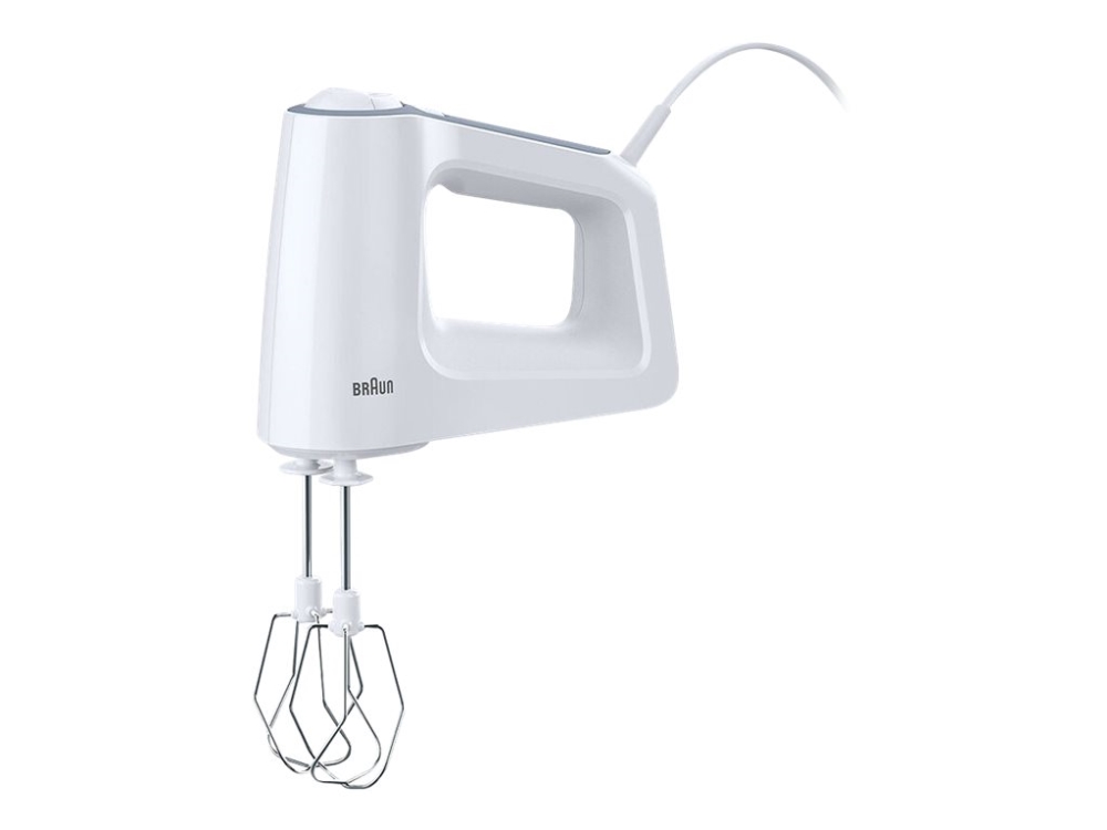 Braun HM 3135 WH, Käsisekoitin, Harmaa, Valkoinen, Vaivaus, Vaivaus, Sekoitus, 1,25 m, 0,6 L, 0,5 L