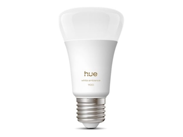 Philips Hue Smart Led A60 Bulb, White Ambiance, E27 Base, 8.1W, Full Spectrum Light 1000K-20000K, 1100 Lumens, Dimmable, Works With Alexa, Google Ass