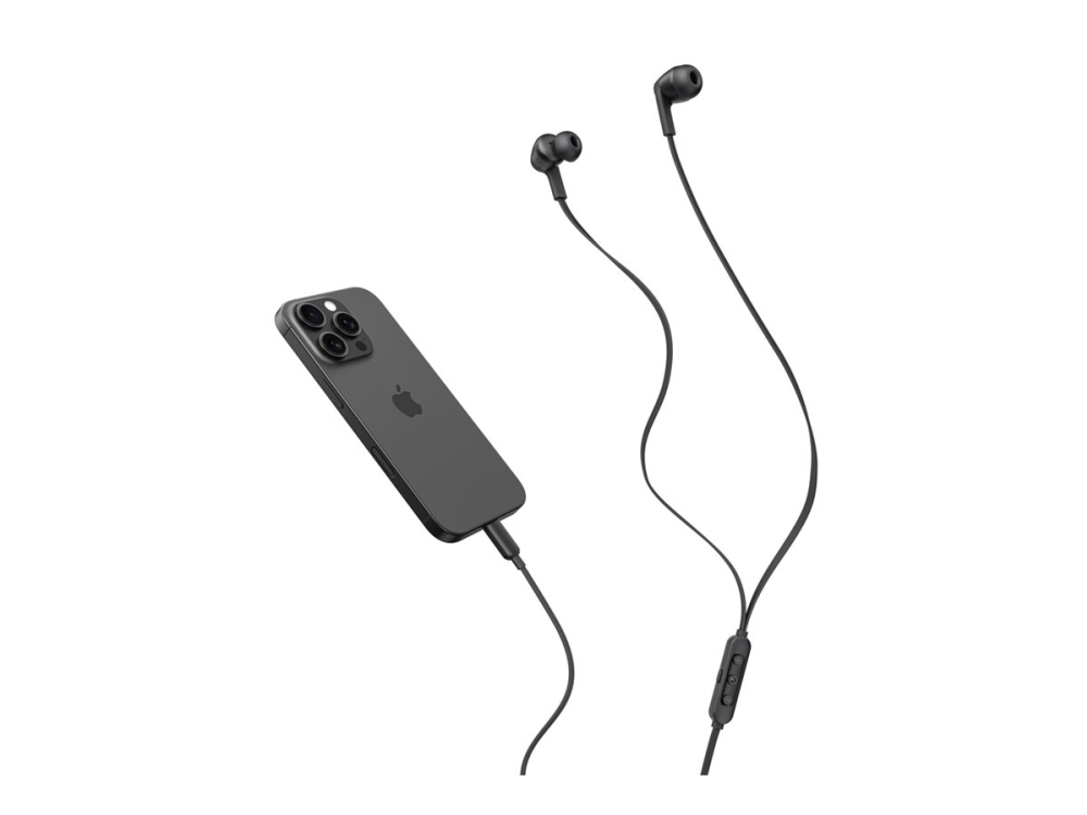 Belkin SoundForm ANC - Hörlurar med mikrofon - inuti örat - kabelansluten - aktiv brusradering - USB-C - ljudisolerande - svart | TV, Ljud & Bild - Hörlurar & Mikrofoner | GameStuff
