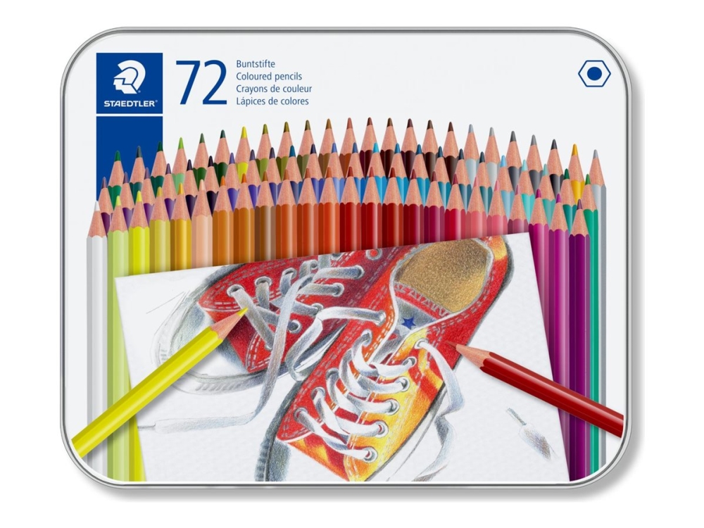 Buntstift Staedtler 175 M72 Sechseckig - Mit 72 Teilen. Arsch. Farben In Metallbox
