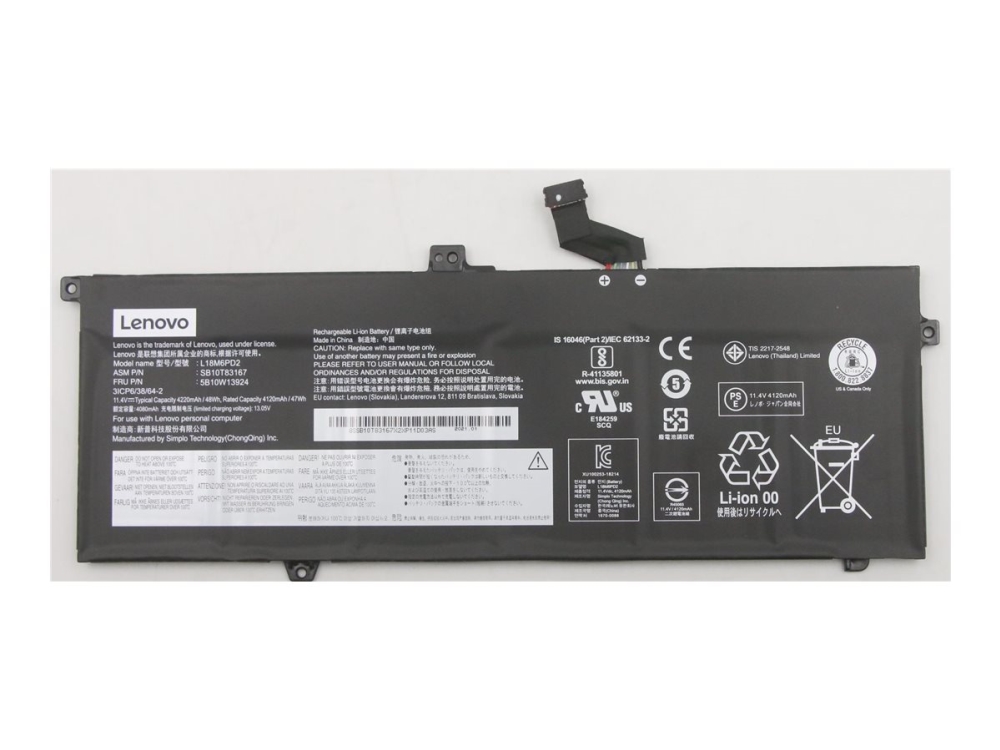 Lenovo Battery Internal 6C 48Wh Liion Smp (5B10w13924)