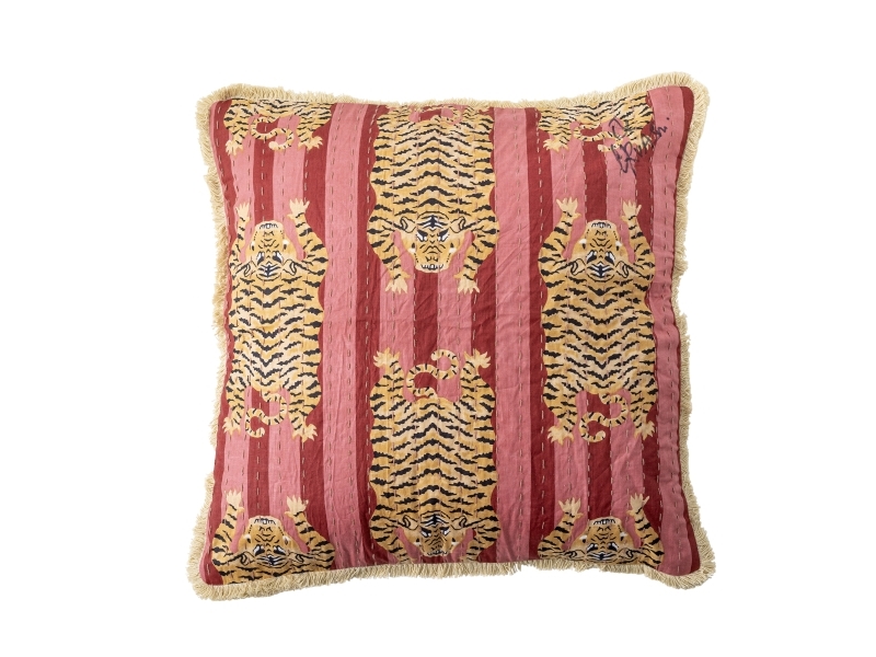 Bloomingville Poirino Kissen, Pink, Baumwolle