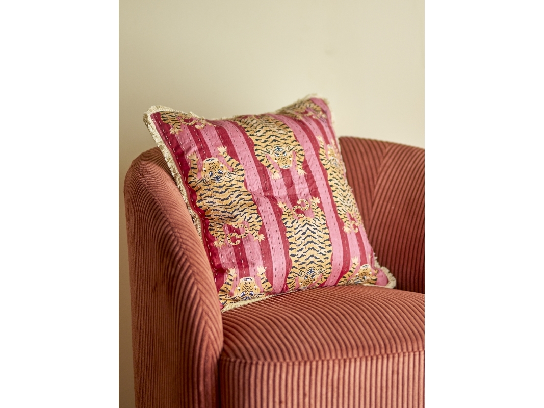 Bloomingville - Poirino Pude - Pink - Bomuld - 45x45 Cm