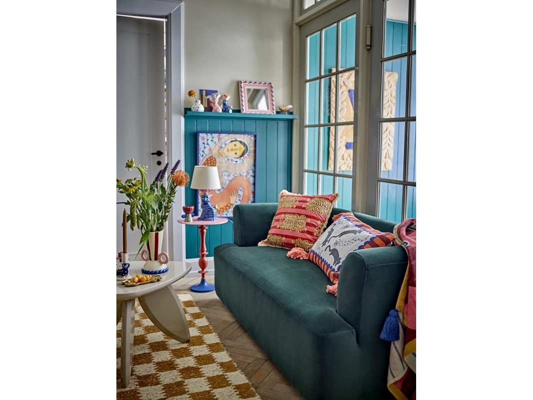 Bloomingville - Poirino Pude - Pink - Bomuld - 45x45 Cm