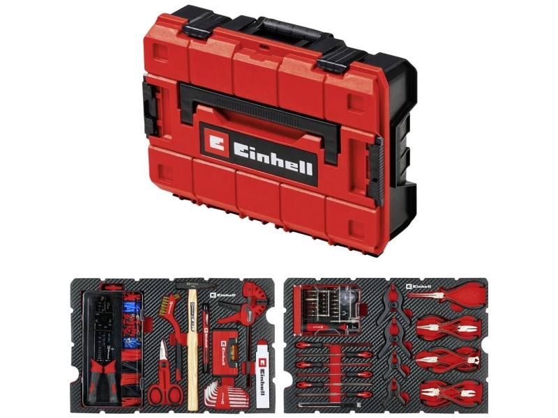 Einhell 370512 Werkzeugkoffer Hobby 153-Teilig Bestückt Im Modularen E-Case Systemkoffer (370512)