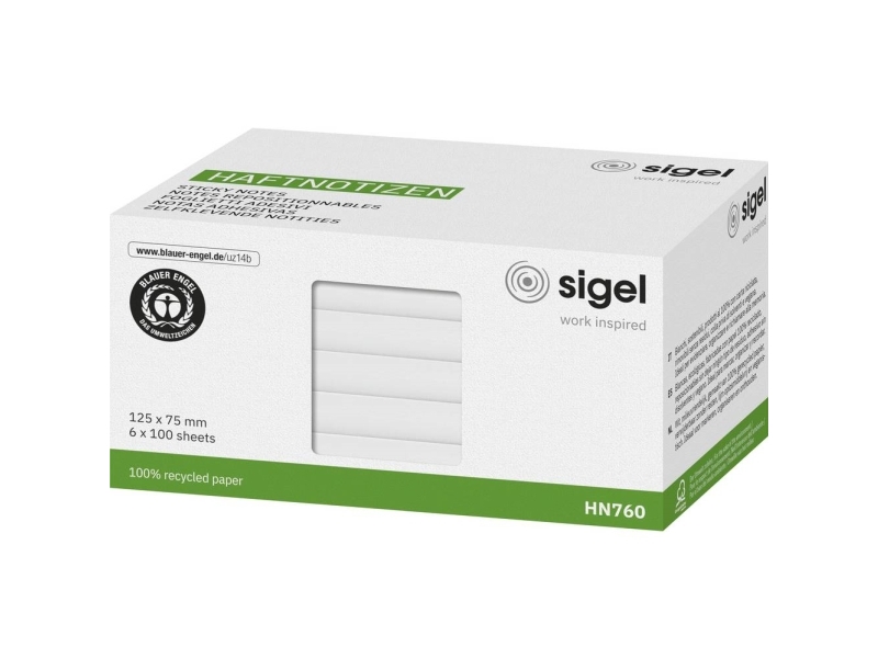 Sigel Haftnotiz Hn760 125 Mm X 75 Mm Weiß 1 Set (Hn760)