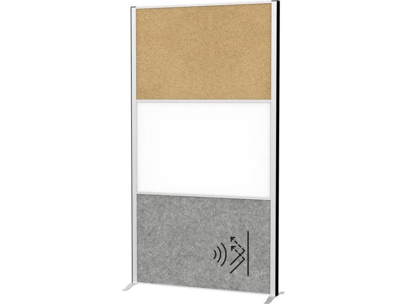 Maul 9651095 Skærm Hvid, Mørkegrå , Kork Metal, Stålplade, Fleece