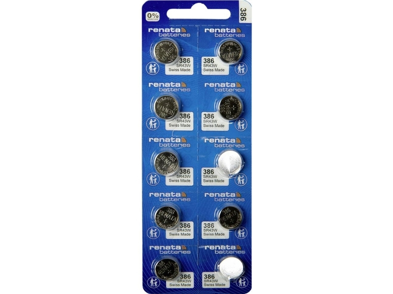 Renata Knopfzellenbatterie 386 1,55 V 10 Stück 130 Mah Silberoxid 386 Mp Ce Renata