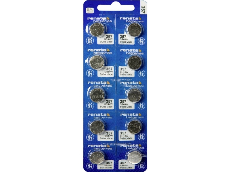 Renata Knopfzellenbatterie 357 1,55 V 10 Stück 160 Mah Silberoxid 357 Mp Ce Renata