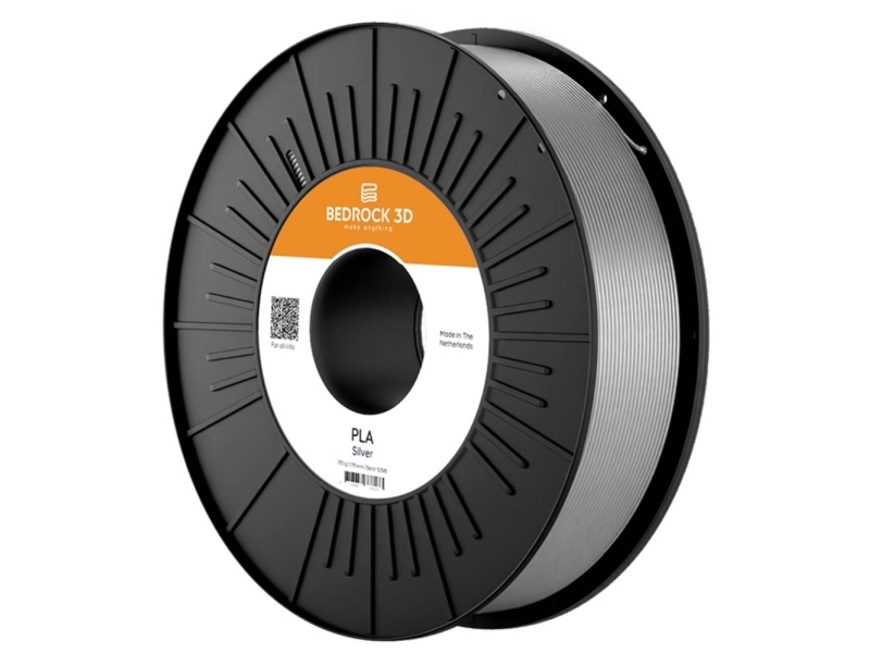 Bedrock 3D Pla-0021B450 Pla Silver 2.85 Mm 4.500 G Filament Pla-Plast 2.85 Mm 4500 G Sølv 1 Stk