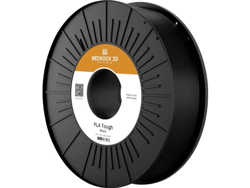 Bedrock 3D Plat-0502B800 Pla Tough Black 2.85 Mm 8.000 G Filament Pla+ 2.85 Mm 8000 G Sort 1 Stk