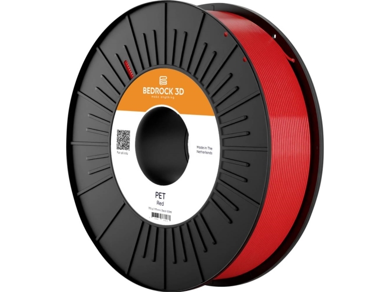 Bedrock 3D Pet-0314B075 Pet Red 2.85 Mm 750 G Filament Pet 2.85 Mm 750 G Rød 1 Stk