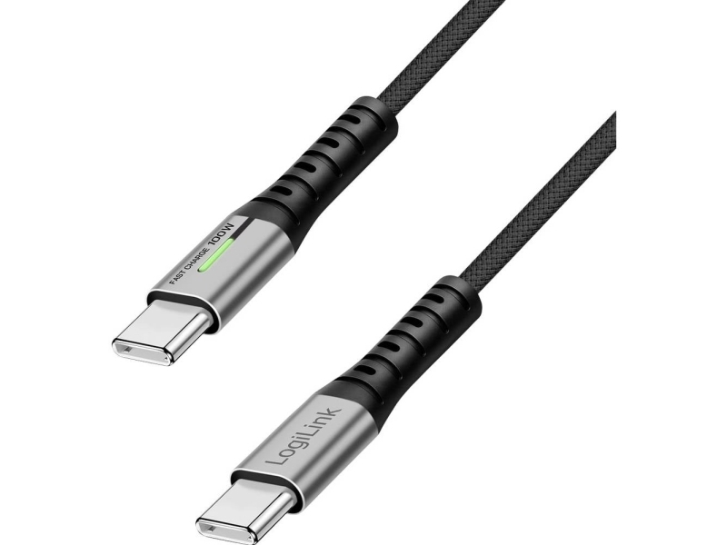 Logilink Usb-C Kabel Usb 2.0 Usb-C Stik 0.50 M Sort Med Led, Dobbeltsidet Stik Cu0421