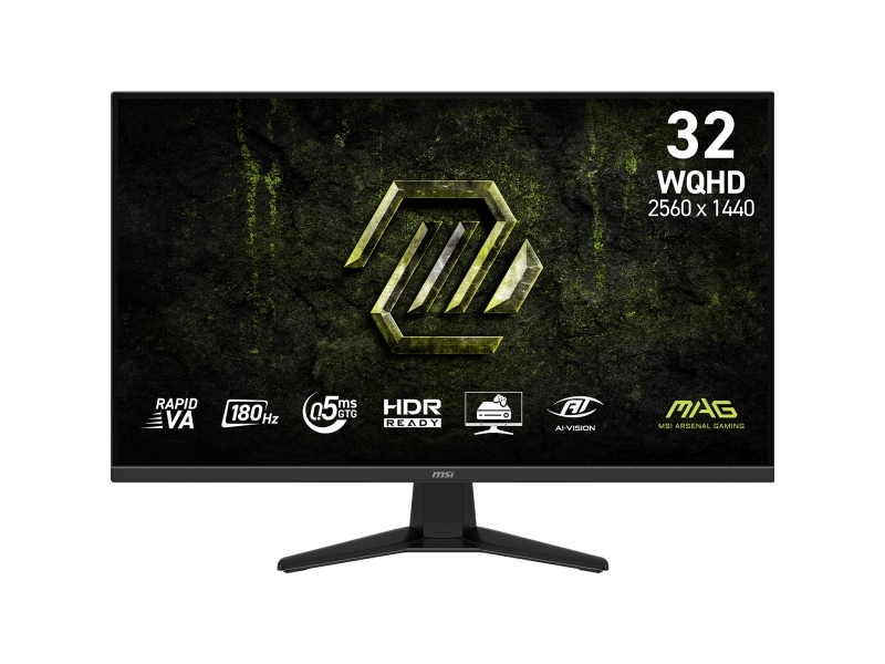 Msi Mag 325Qf E18v, 80 Cm (31.5"), 2560 X 1440 Pixel, Wide Quad Hd, Led, 0,5 Ms, Sort