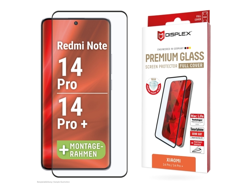Displex 02095, Xiaomi, Redmi Note 13 Pro+/Note 14 Pro(+), Tør Påføring, Støvresistent, Slagbestandig, Ridseresistent, Stødresistent, Transparent, 1 S